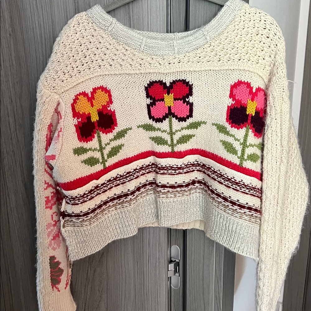 $148 Rosemary Crafty Knit cropped oversize Sweater XS - Picture 3 of 15